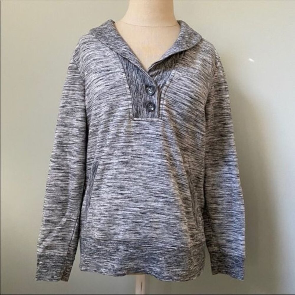 Banana Republic Cowl Neck Button Sweatshirt